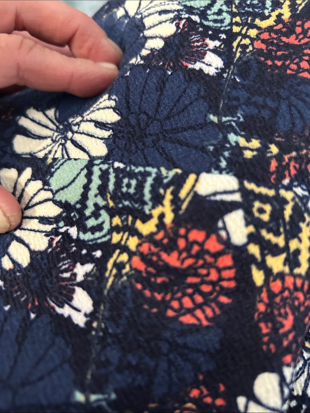 LuLaRoe Navy Floral Cassie Skirt with White, Red & Yellow Accents Size Small - Picture 5 of 5